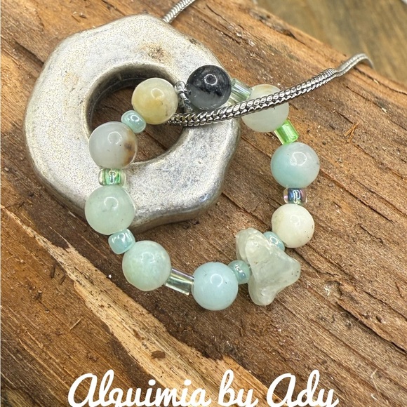 Alquimia Green and Silver Beaded Necklace amazonite - Picture 1 of 2